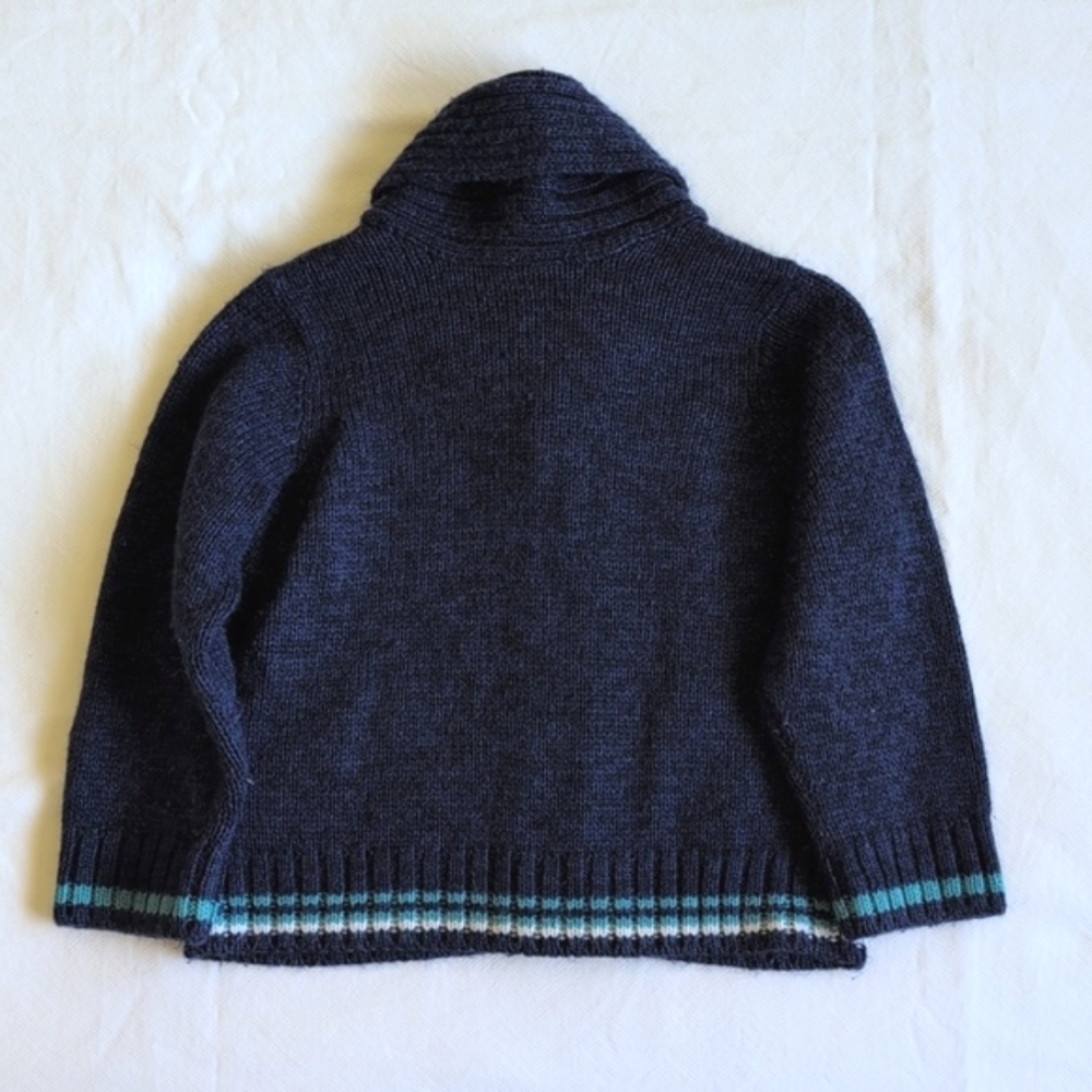 carter's wool blend jacquard knit shawl collar grandpa cardigan sweater 2T boys - Picture 6 of 6